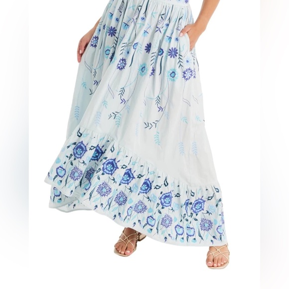 Allison New York Blue Embroidered Skirt N273-19 - Picture 2 of 8